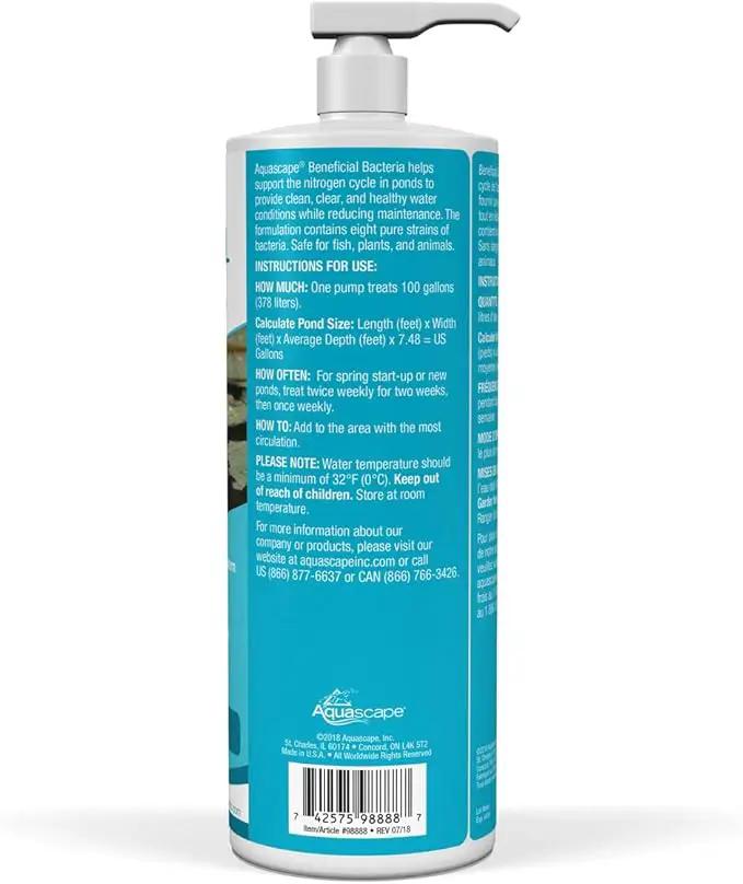Aquascape Liquid Beneficial Bacteria for Pond and Water Features, 32-Ounce Bottle | 98888 by GreenHaven Gardens