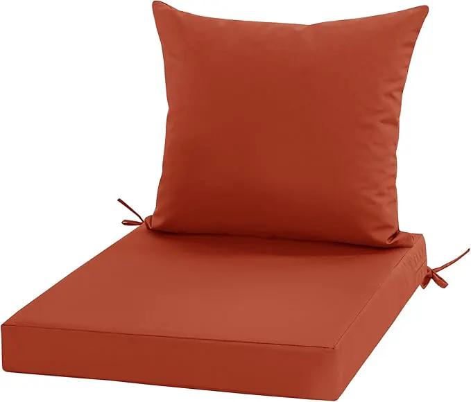 Outdoor Chair Cushions, Waterproof Outdoor Cushions for Patio Furniture w/Fade-Resistant, Removable & Machine-Washable Covers, 19x19 Inch, Ideal for Seat in Gardens/Porch – Set of 1/2/4, Rust by GreenHaven Gardens