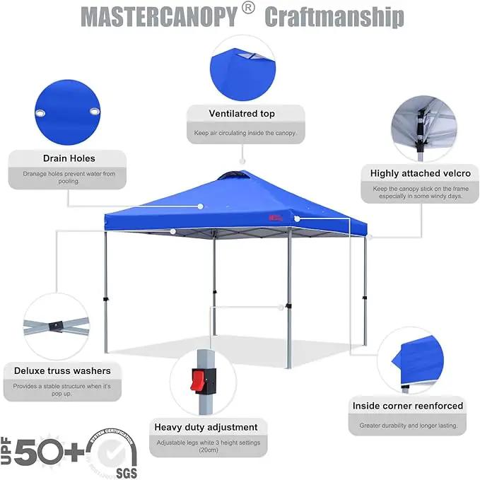 MASTERCANOPY Durable Pop-up Canopy Tent with Roller Bag (10x10, Blue) by GreenHaven Gardens
