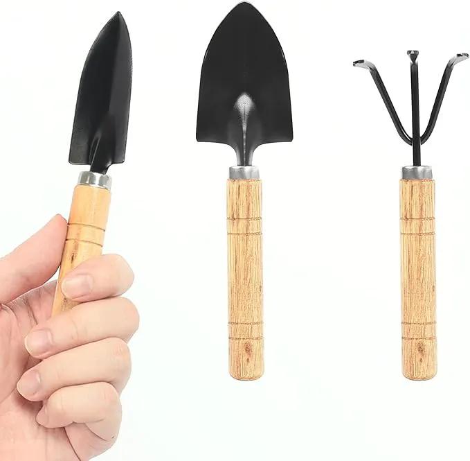 Gardening Tool Set:3 Small Garden Tool, Garden Spade Hand Shovel,Shovel, Trowel and rake. Garden Spade Hand Shovel, Weeding, and Transplantation by GreenHaven Gardens