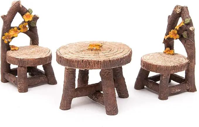 Fairy Garden Accessories, LATTOOK 8PCS Miniature Table and Chairs Set Fairy Garden Furniture Ornaments Kit for Dollhouse Accessories Home Outdoor Micro Landscape Decoration by GreenHaven Gardens