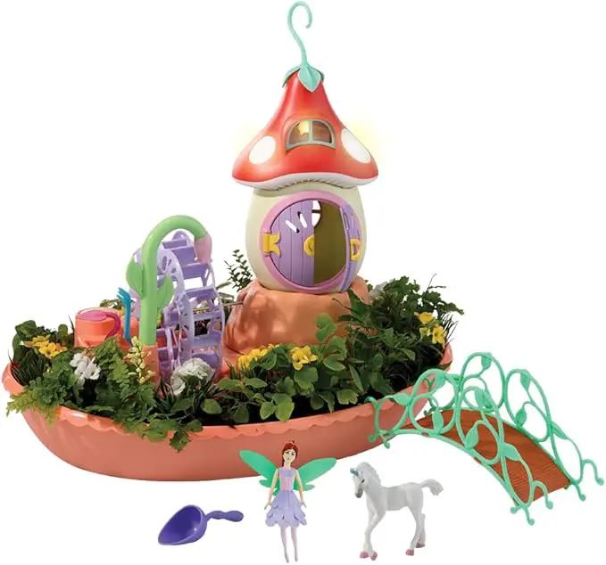 Light Garden - Grow Your Own Garden and Play Indoors Outdoors with This Magical Mushroom House and Fairy Unicorn Playset - for Kids Ages 4 and Up by GreenHaven Gardens
