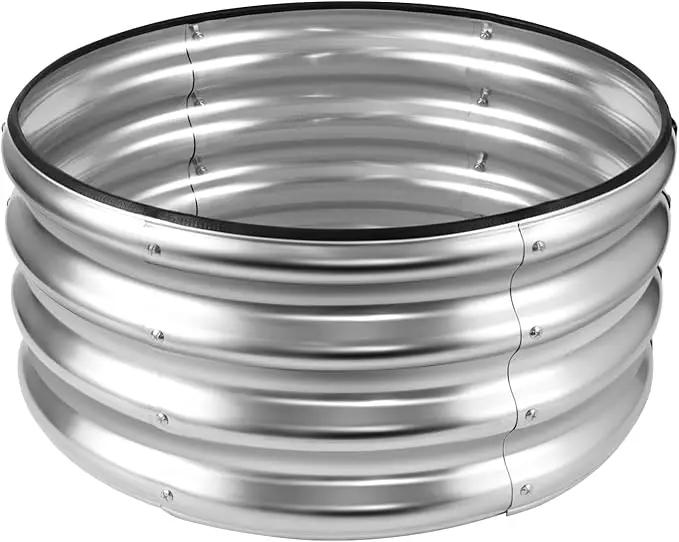JERIA Raised Garden Bed,Galvanized Raised 2×2×1ft Planter Boxes Outdoor with Easy Assembly, Round Garden Bed for Vegetables, Fruits, Flowers by GreenHaven Gardens