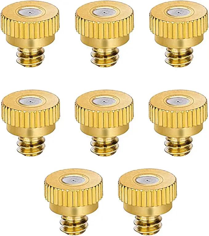 Aopin G 3/16 Brass Misting Nozzles 0.4mm / 0.015" Orifice Atomizing Mister Sprayer Nozzle Suitable For Outdoor Cooling,Garden Irrigation,Fountain, Crop Nutrient Injection, Greenhouse 8 Pcs by GreenHaven Gardens