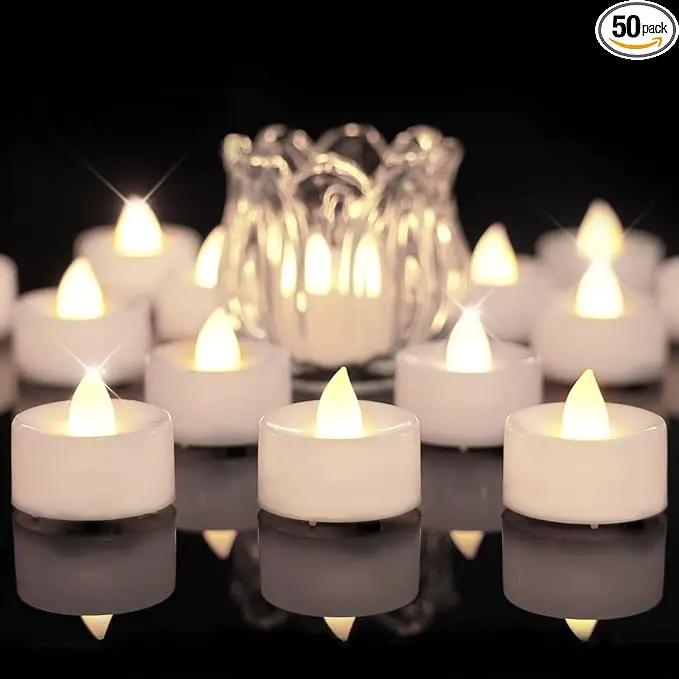 BEICHI Flameless Candles, 50Pack Battery Operated Candles, LED Tea Lights Candles Battery Operated, Flickering Fake Candles for Wedding Halloween Christmas Diwali- Warm White by GreenHaven Gardens
