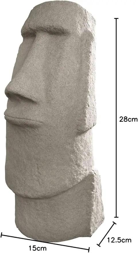 EMSCO Group Easter Island Head Statue – Natural Granite Appearance – Made of Resin – Lightweight – 28” Height by GreenHaven Gardens