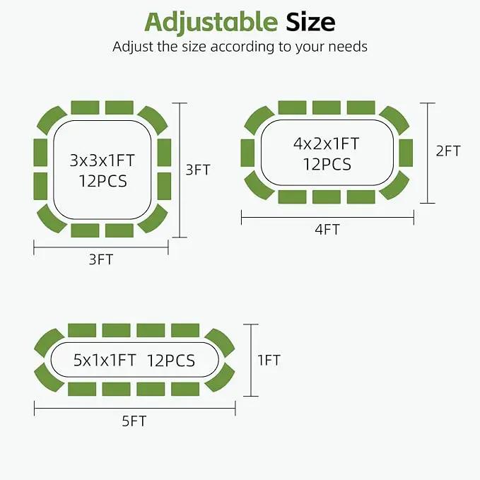 3-in-1 Modular Raised Garden Bed Kit - Adjustable Sizes (4x2x1ft, 3x3x1ft, 5x1x1ft) - Heavy-Duty Galvanized Steel Planter Box with Bracing Rods & Gloves for Vegetables, Fruits, Flowers by GreenHaven Gardens