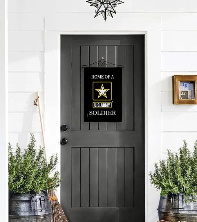 Army Soldier Dorm Decor Banner Wall Art Flag Pole Patio Lawn Garden Room Decorations Indoor Outdoor Tapestry Yard Signs Armed Forces American Military Veteran Retire Official Made In USA by GreenHaven Gardens