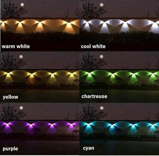 Solar Fence Lights Outdoor - 3-Side Fence Light Solars Powered for Outside IP65 Waterproof Fence Solar Lights Outdoor for Outside Garden Backyard Patio Deck Fence Stair Step Railing Pathway(2Pack) by GreenHaven Gardens