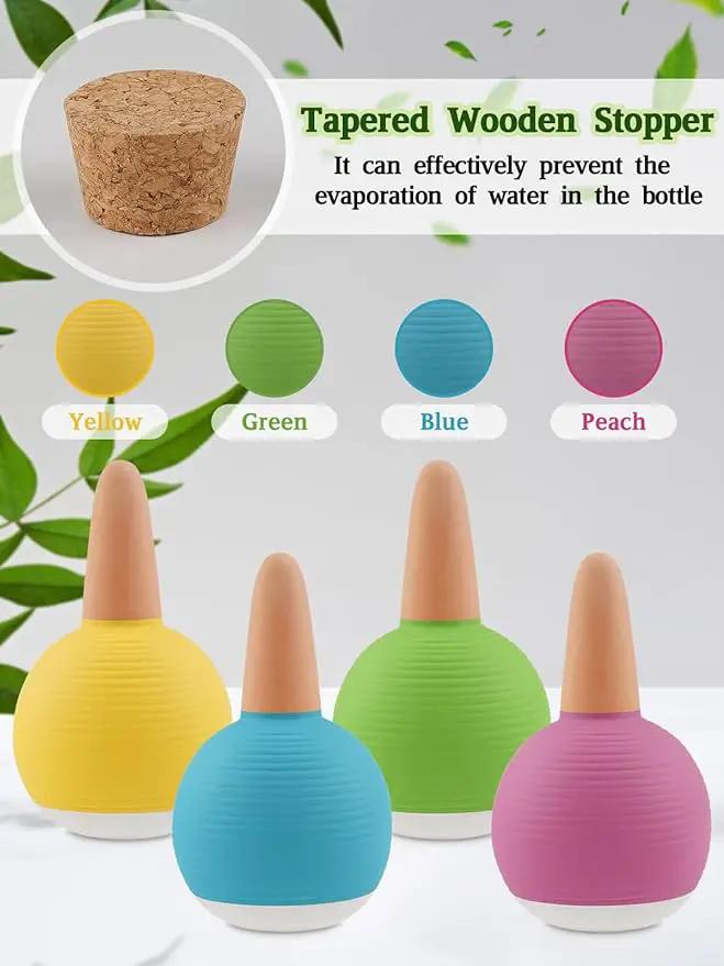 4Pcs Plant Watering Globes, Kalolary Large Terracotta Automatic Watering Stake Devices with Wooden Stopper for Pots, Planters, Indoor, Outdoor by GreenHaven Gardens