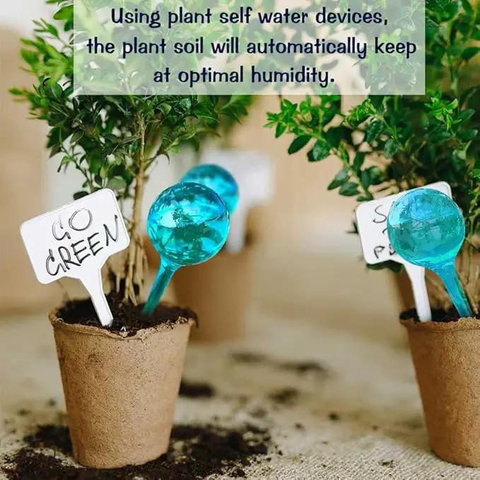 10pcs Plant Self Watering Globe Stakes, Plant Watering Stakes Automatic Plant Watering Bulb System Spikes, Flower Automatic Watering Device, Garden Self Waterer for Indoor Outdoor Plant by GreenHaven Gardens