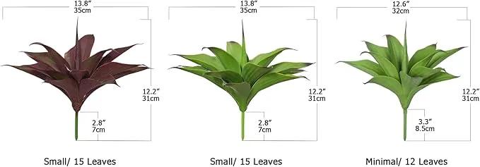Fake Plants Artificial Agave Plants 13.8" Large UV Resistant Fake Agave Planters for Indoor and Outdoor Decorating Tropical Plant Succulents Greenery Indoor Decor(2Pack, Purple by GreenHaven Gardens