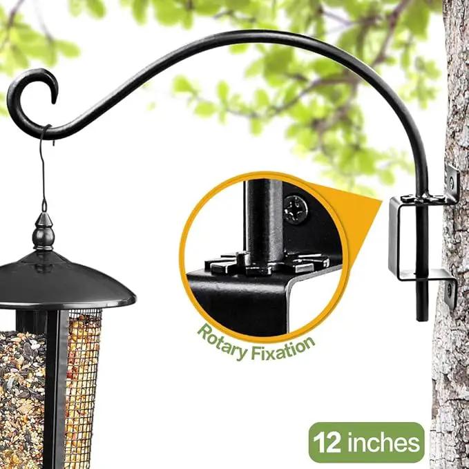 AJART Bird Feeder Hanger of Swivel Hanging Plant Bracket for Outdoor(Black) More Suitable for Outside birdhouses Plant Hooks (12"-2PCs) by GreenHaven Gardens