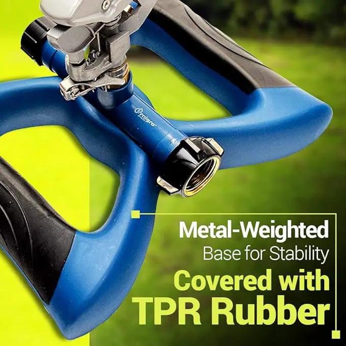 Lawn Sprinkler with Metal Head - 360 Degree Pulsating Garden Water Sprinkler for Lawn - Waters up to 85 feet in Diameter, Adjustable Spraying Area and Distance by GreenHaven Gardens