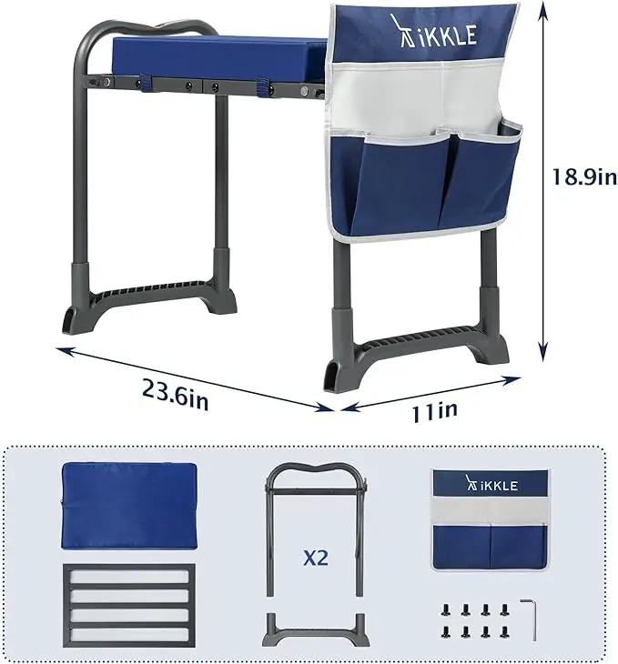 ikkle 838LB+ Capacity Garden Kneeler and Seat - Ultra Heavy Duty Stool Bench with Thick Soft Pad, Gift for Gardeners by GreenHaven Gardens