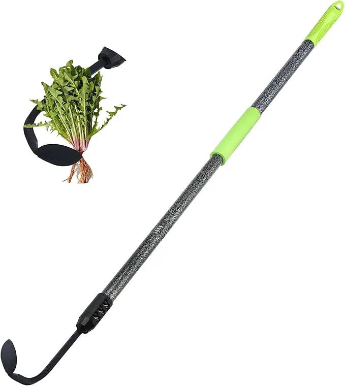 Weed Puller, Long Handle Crack Weeder Tool Hand Cultivator with Soft Foam Grip, Durable Curved Head Hook Weed Remover Tool Ideal for Weeding Digging Edging Planting Cultivating Scraping by GreenHaven Gardens