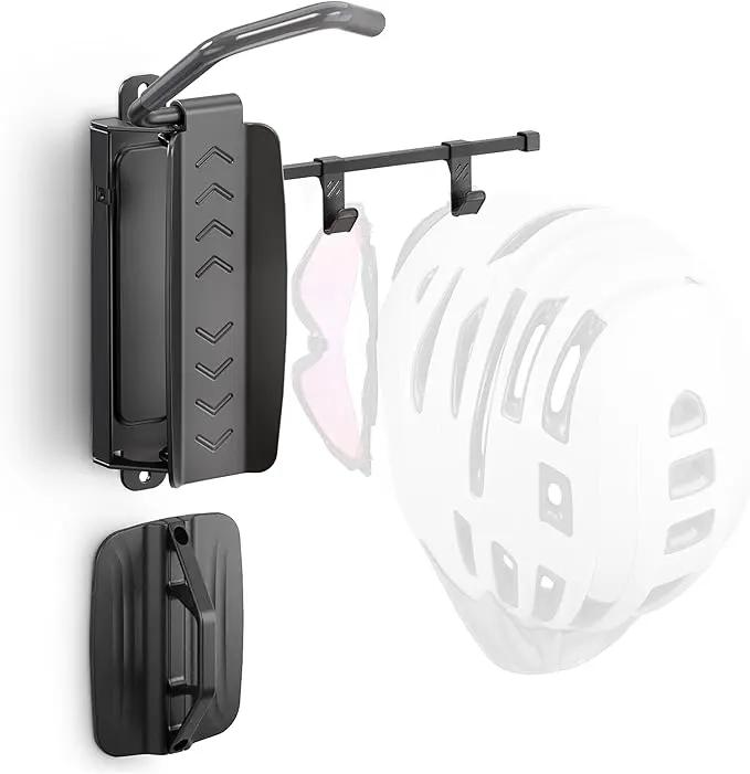 monTEK Swivel Bike Wall Mount, Bike Hangers for Garage, Bike Wall Mount with Two Extra Storage Hooks, Bike Hanger Wall Mount for Space Saving, Bike Rack Garage Holds Up to 77 lbs by GreenHaven Gardens