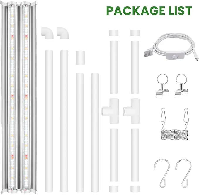 wolezek Grow Lights for Seed Starting with Stand, 2ft T5 144 LEDs Full Spectrum Seedling Grow Light for Indoor Plants, 32W High Output Seed Starter Light Kit, Height Adjustable, ON-Off Switch by GreenHaven Gardens