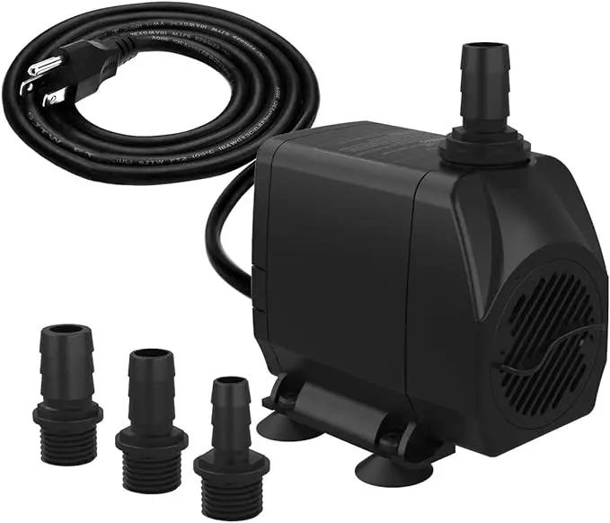 Submersible Pump 660GPH (2500L/H 45W) Ultra Quiet with Dry Burning Protection 8.2ft High Lift for Fountains, Hydroponics, Ponds, Aquariums & More… by GreenHaven Gardens