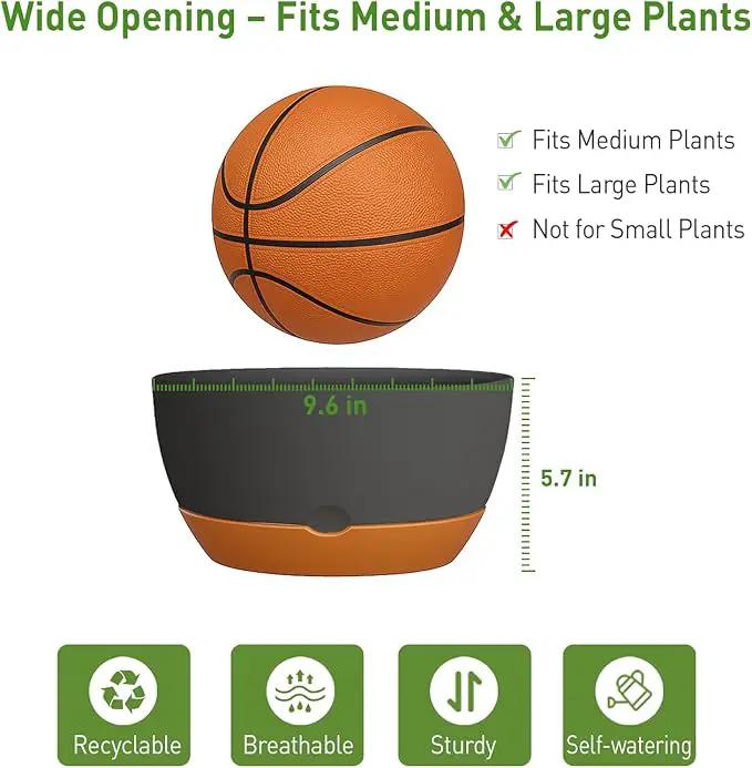 10 Inch Hanging Planters for Indoor & Outdoor Use (2 Pack) - Self-Watering & Drainage Flower Pots with Chain & Macrame Hangers (Deep Gray, 10 in) by GreenHaven Gardens