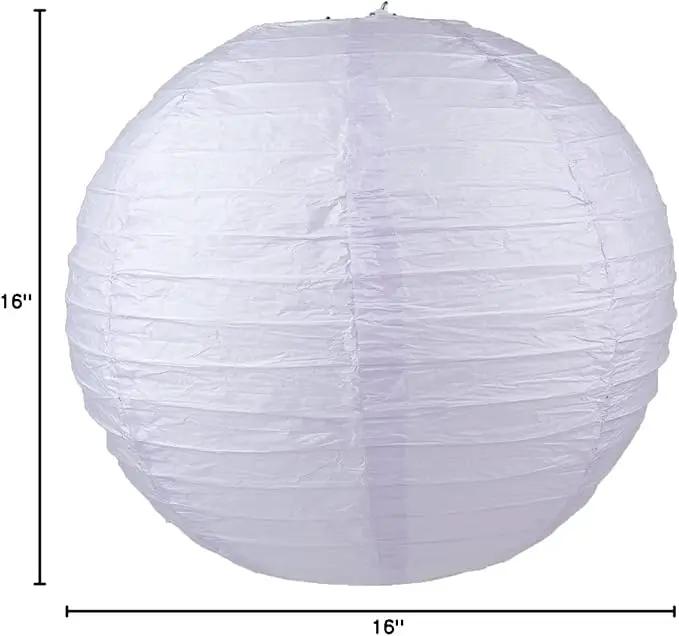 WYZworks - Round Paper Lanterns 10 Pack (Light Lavender, 16") - Hanging Paper Lanterns Lamp for Wedding, Birthday, Party and Home Decorations with 8", 10", 12", 14", 16" Option by GreenHaven Gardens