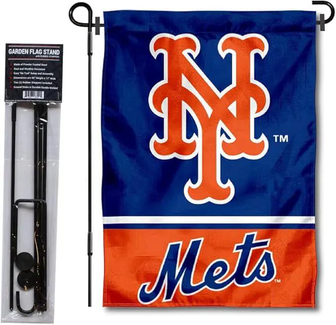 WinCraft New York Mets Garden Flag with Stand Holder by GreenHaven Gardens