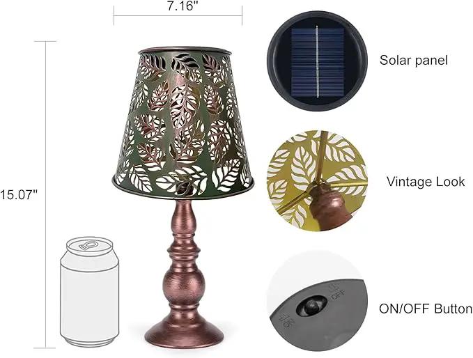 Pearlstar Solar Table Lamps - Leaf Garden Waterproof Cordless Solar Table Lamps for Patio Garden Pathway Yard by GreenHaven Gardens