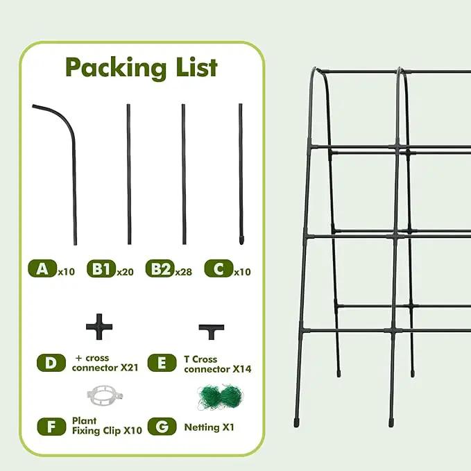 GOJAWAY 63" L x 63" H Cucumber Trellis for Raised Bed, Metal Arch Garden Trellis for Climbing Plants Outdoor, U-Shape Gardening Support Frame for Vegetable, Flower, Fruits, Vine by GreenHaven Gardens