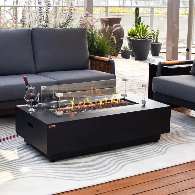 Westwood 50” Propane Fire Pit Smokeless Firepit Converts to Outdoor Gas Fire Pit for Outside Patio Firepit Table Includes Windscreen Rain & Tank Cover Lava Rocks Lid CSA Certified by GreenHaven Gardens