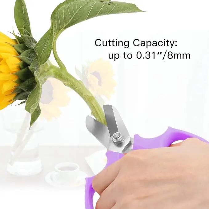 Flower Scissors, Strong Floral Shears, Premium Steel Garden Pruning Shears Floral Fruits Leaf Scissors Hand Pruner Snip Trimming Tool for Gardening Flower Arrangement, Purple by GreenHaven Gardens