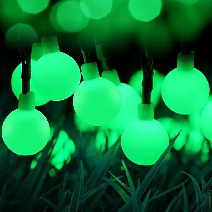 Globe Ball Fairy Lights, 50 LEDs 23ft/7M Solar Led Globe String Lights Waterproof with Two Lighting Modes for Garden Outdoor Party Christmas Decoration (Green) by GreenHaven Gardens