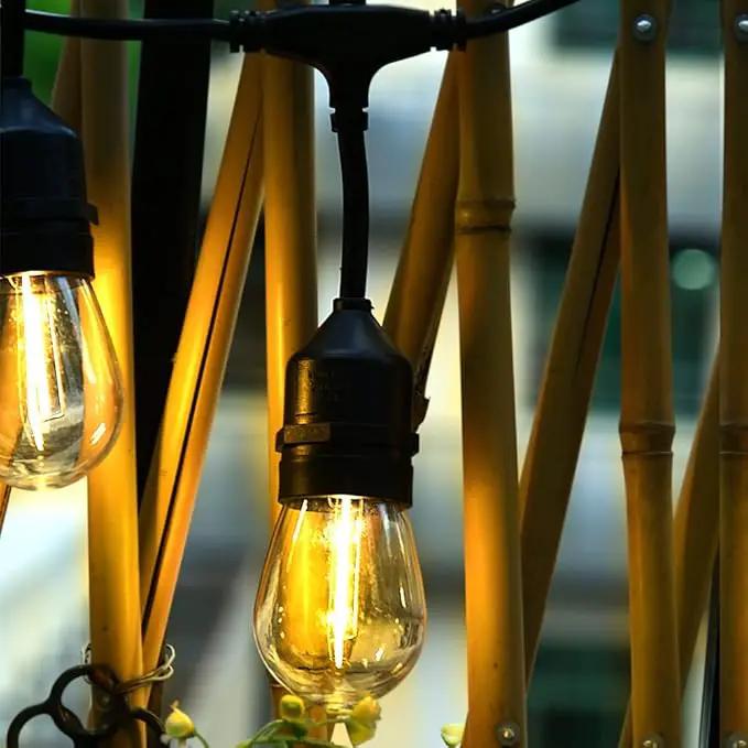 SUFEIMAS Outdoor String Lights LED 150FT with 45 Sockets 48pcs S14 Shattreproof Edison Bulbs,Dimmable LED Outdoor String Lights for Outside, Patio,Backyard, Market, Cafe (3 * 50ft) by GreenHaven Gardens