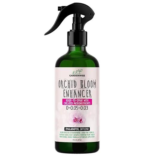 Orchid Food Bloom Booster Fertilizer - Bloom Orchids Fertilizer – Phosphorus and Potassium Formula 0-0.05-0.03 - Ready-to-Use Spray with Chelated Micronutrients (8 OZ) by GreenHaven Gardens