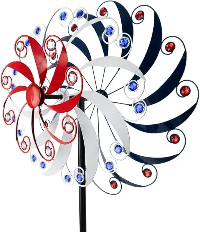 DREAMYSOUL Large Wind Spinners 20" Dia, Metal Patriotic Wind Sculpture Spinner Yard Art for Outdoor Garden Patio Decor by GreenHaven Gardens