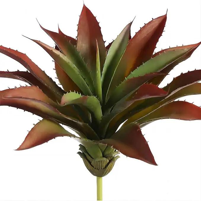 JUSTOYOU Large Artificial Succulents Aloe Plants Real Touch Fake Flowers Unpotted for Home Wedding Festival Arrangement (1, Green-Red) by GreenHaven Gardens