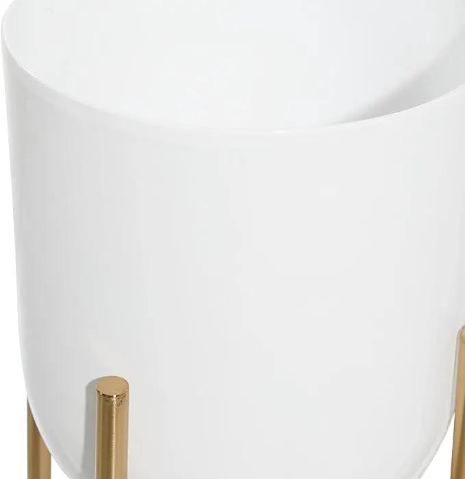 CosmoLiving by Cosmopolitan Metal Indoor Outdoor Planter Dome Large Planter Pot with Removable Stand, Set of 2 Planters 20", 22"H, White by GreenHaven Gardens
