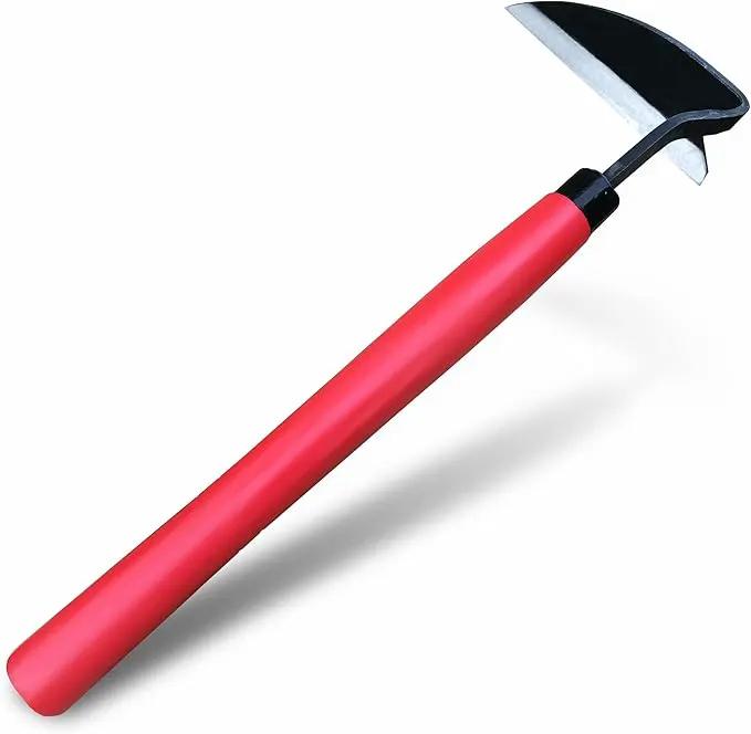 SHANFEEK Japanese Weeding Hoe Gardening Tools 13.5-Inch Weed Remover Tool High-Carbon Steel One-Piece Molding with Solid Wood Handle(Red) by GreenHaven Gardens