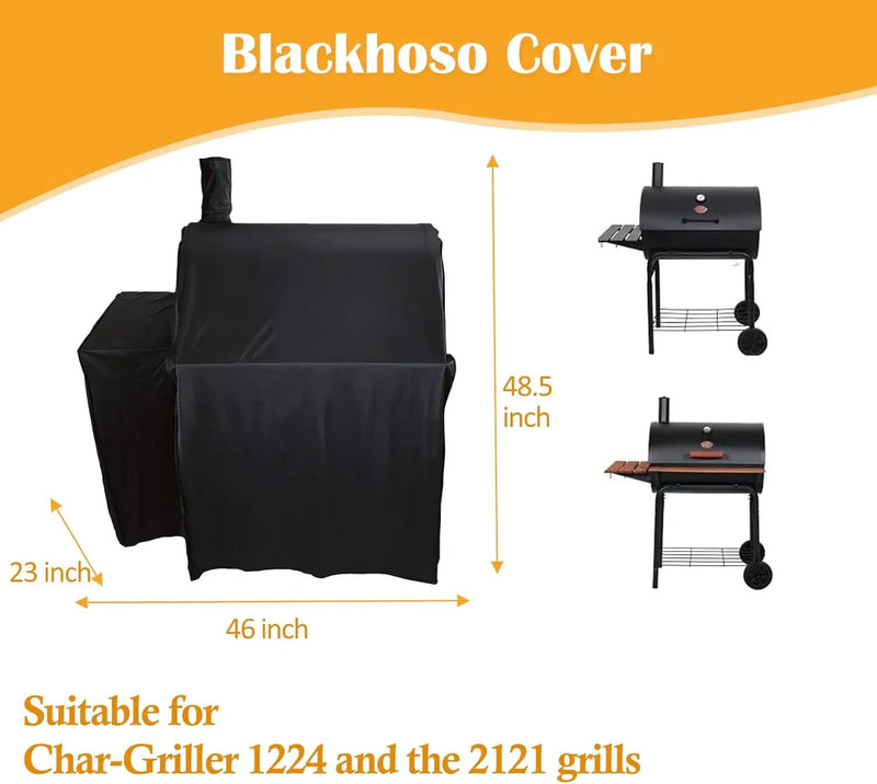 Grill Cover for Char-Griller E2827 Pro Deluxe Charcoal Grill, 45 inch Outdoor Grill Cover for Char-Griller 1224 2121 Grill Models, Heavy Duty Waterproof UV Resistant Cover, Outdoor BBQ Accessories by GreenHaven Gardens