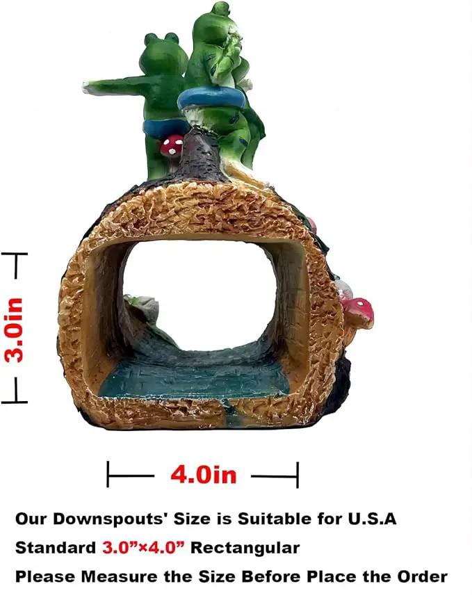 Gutter Guardian Rain Downspout Extension Playful Frog Statue, Ornament Splash Block Anchor for Downspout Extension Decor, 3" × 4" Downspout Extender Outdoor Garden Decorative by GreenHaven Gardens