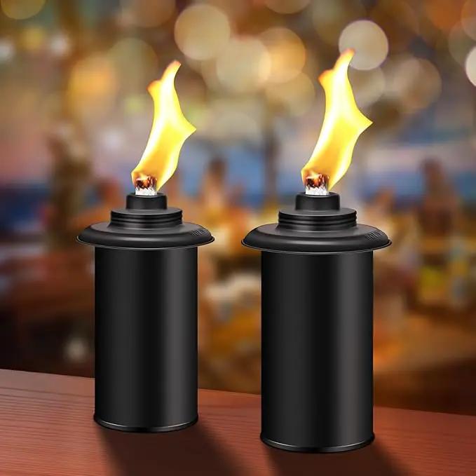 4 Pack Torch Canisters,16oz Replacement Torch Refillable Canisters with Wicks,Caps, Outdoor Citronella Fuel Torch Canister for Luau Party, DIY Garden Decor. by GreenHaven Gardens