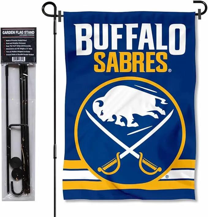 WinCraft Buffalo Sabres New Logo Garden Flag and Pole Stand Holder by GreenHaven Gardens
