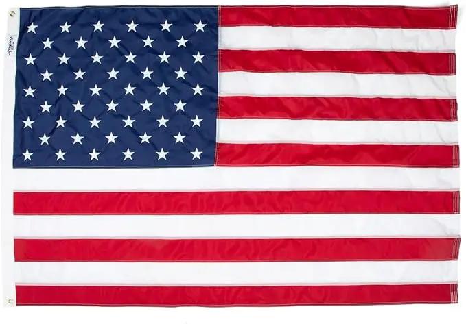 American Flag | American-Sourced Nylon Fabric, Embroidered Stars, Hand-Stitched | Proudly Made in USA (4' x 6') by GreenHaven Gardens