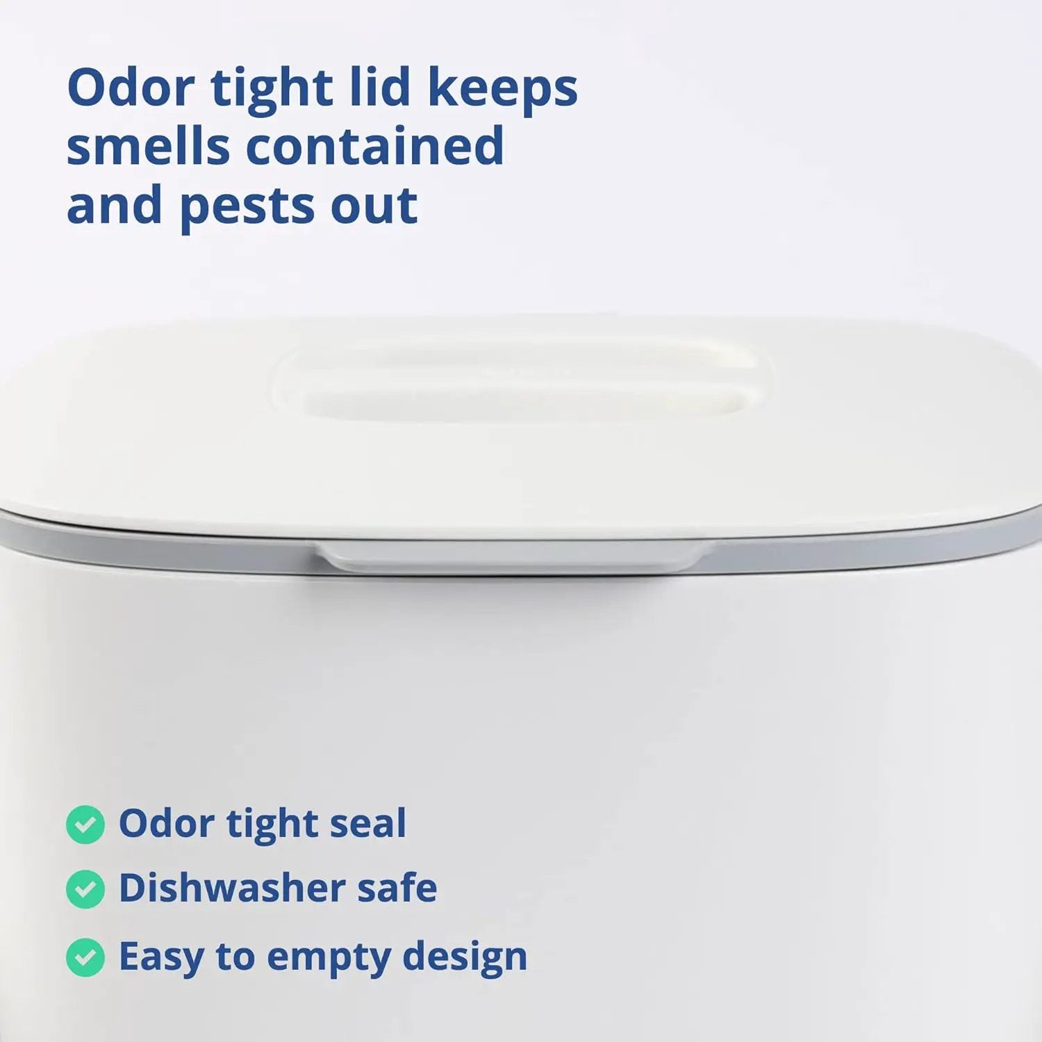 Blue Ginkgo Kitchen Compost Bin [2.6L / 0.69 GAL] – Filter-Free, Odor-Tight Countertop Food Waste Pail with Handles (Made in Korea, White) by GreenHaven Gardens