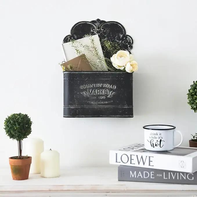 All Chic Black Wall Planter Metal Wall Planter Outdoor Wall Planter Wall Hanging Planter Rustic Wall Mount Planter Outdoor Indoor Wall Planter for Farmhouse Decor by GreenHaven Gardens