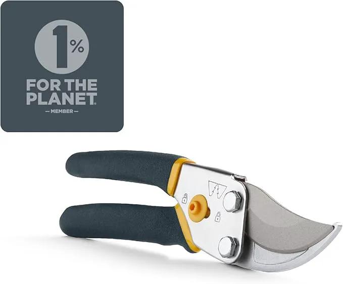 Woodland Tools Co. Bypass Pruning Shears for Gardening – 5/8" Cut Capacity, High Carbon Steel Blade with Non-Stick Coating, Soft Grip, Steel Handle, Hand Pruner for Plants, Flowers, and Shrubs by GreenHaven Gardens