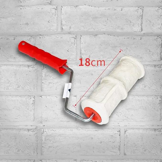 Tookie Embossed Paint Roller, 8 Inch Brick Embossing Roller for Wall Decoration, Art Brush Paint Roller Embossing Cylinder with Rubber Handle for Household DIY Paint Roller Art by GreenHaven Gardens