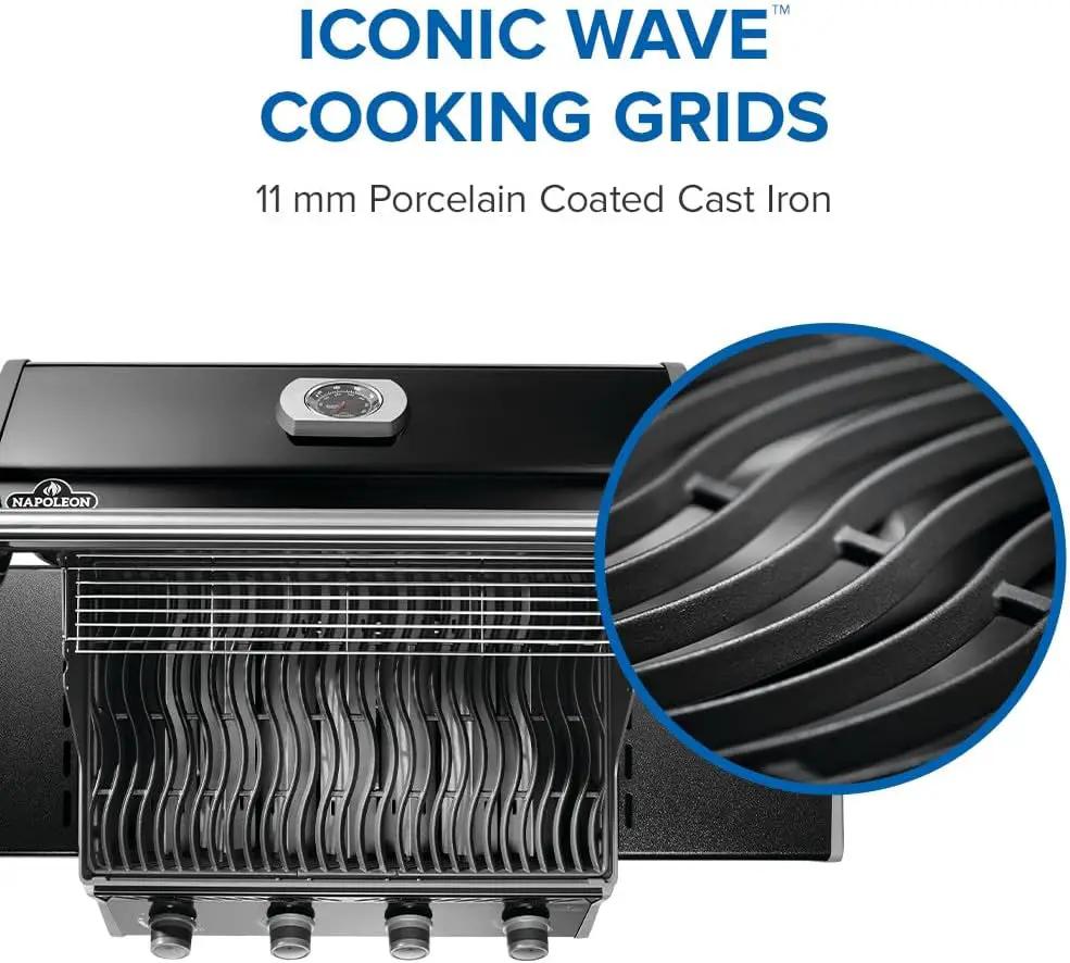 Napoleon Rogue 525 Natural Gas Grill, Black, Durable 4-Burner Cooking Surface by GreenHaven Gardens