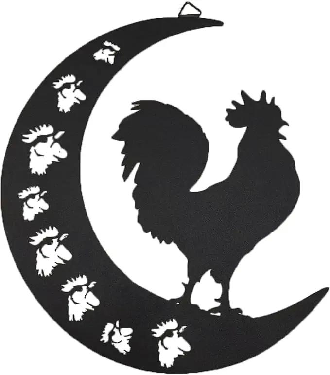 Rooster Metal Wall Art Outdoor Decor-12 Farmhouse Wall Decor Animal Cock Wall Hanging Decor Silhouette Wall Art for Farmhouse Kitchen Home Garden Wall Decoration by GreenHaven Gardens
