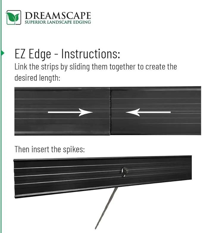 Dreamscape E-Z Edge Aluminum Landscape Edging - 4 Strips, 6ft Each (24ft Total), Mill Finish (Natural Aluminum) - Professional Quality Landscaping Border, Metal Divider for Lawn, Garden, Flowerbed by GreenHaven Gardens