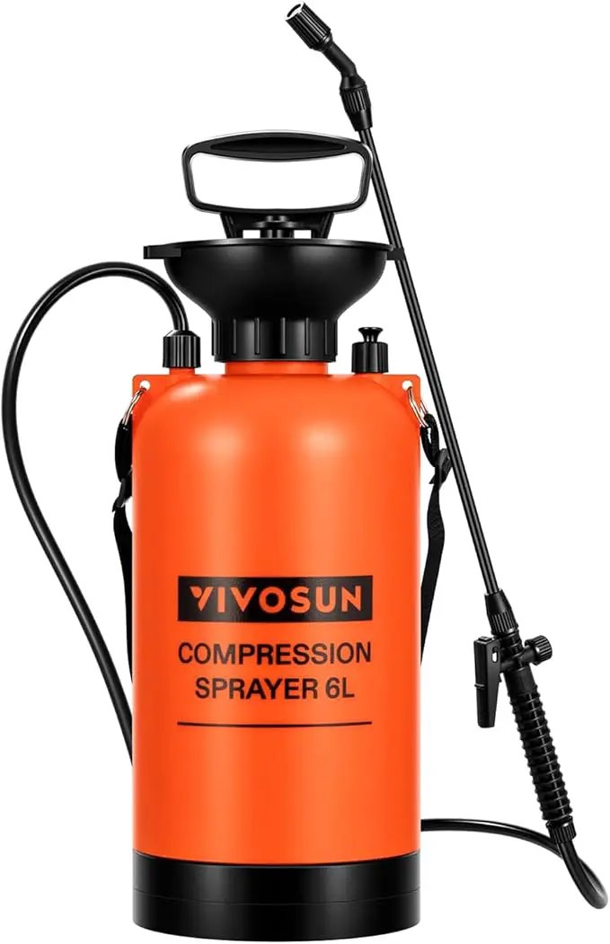 VIVOSUN 1.59-Gallon Pump Pressure Sprayer, Pressurized Lawn & Garden Water Spray Bottle with Adjustable Shoulder Strap, for Plants Spraying, Garden Watering and Household Cleaning by GreenHaven Gardens
